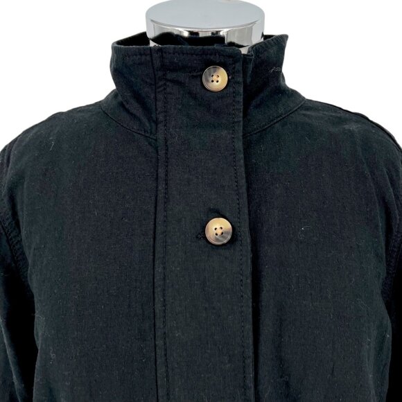 Market & Spruce Linen-Blend Utility Jacket Lightweight Black Size Small NWT - Picture 4 of 12